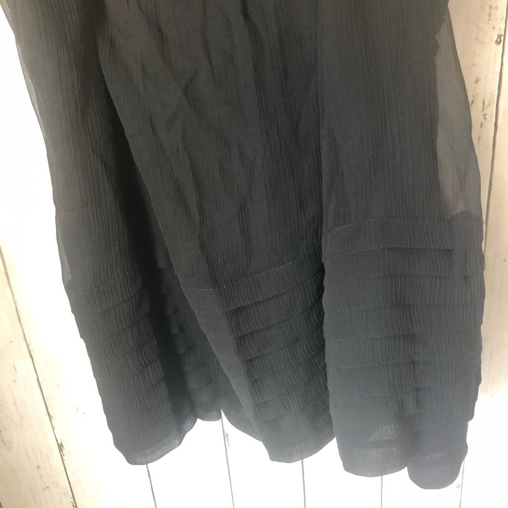 J. Crew Black Strapless Chiffon‎ Silk Dress 2 - Picture 5 of 9
